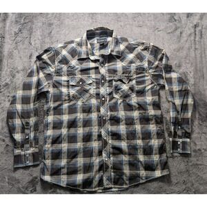 Pelham Long Sleeve Pearl Snap Western Shirt Men's Size XXL Plaid